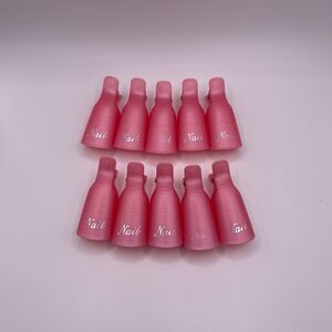 Beauty Secrets Pink Nail Polish Remover Nail Clips 10 PCS. Set